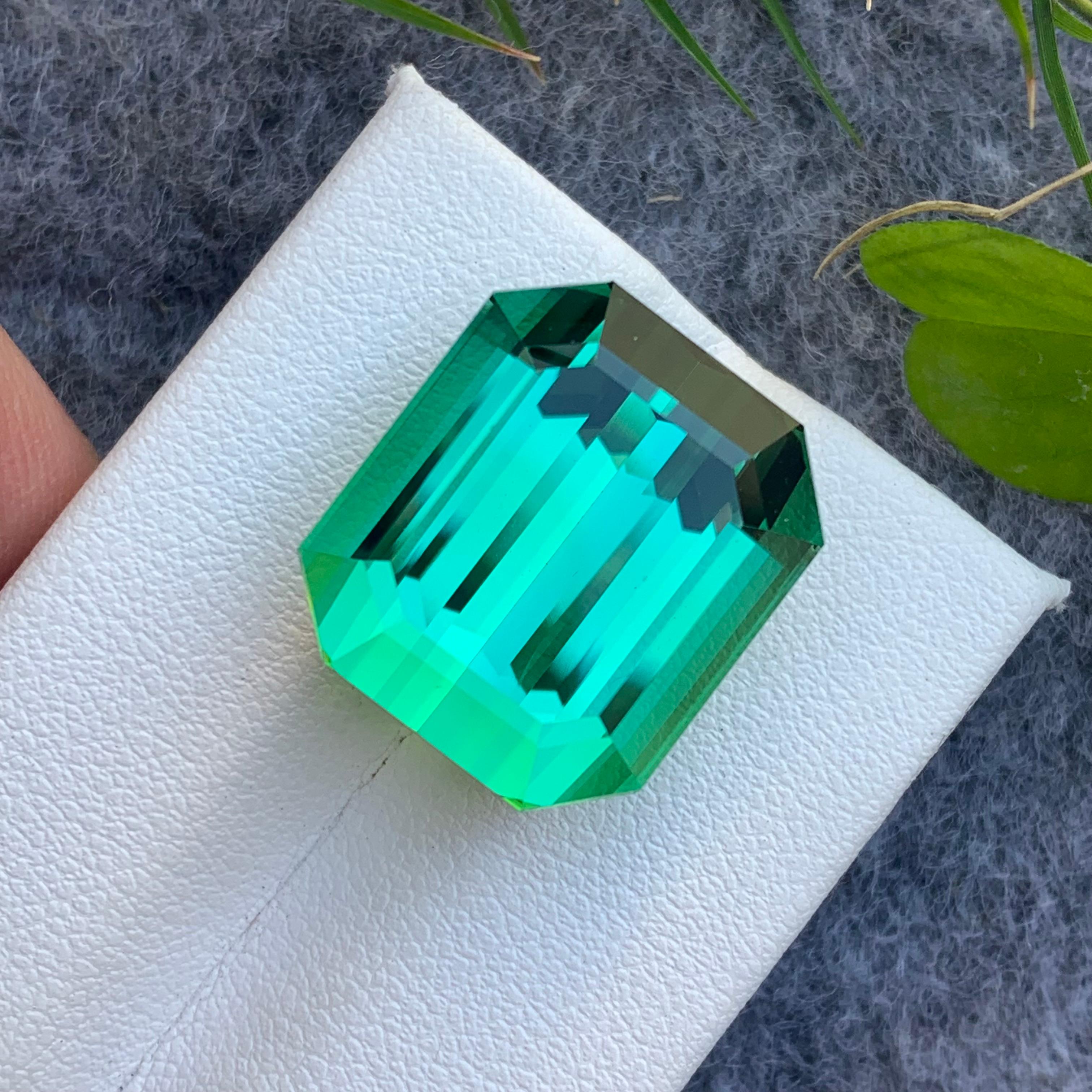 30.0 Carat Beautiful Quality Natural Lagoonish Green Tourmaline from Afghanistan For Sale 2