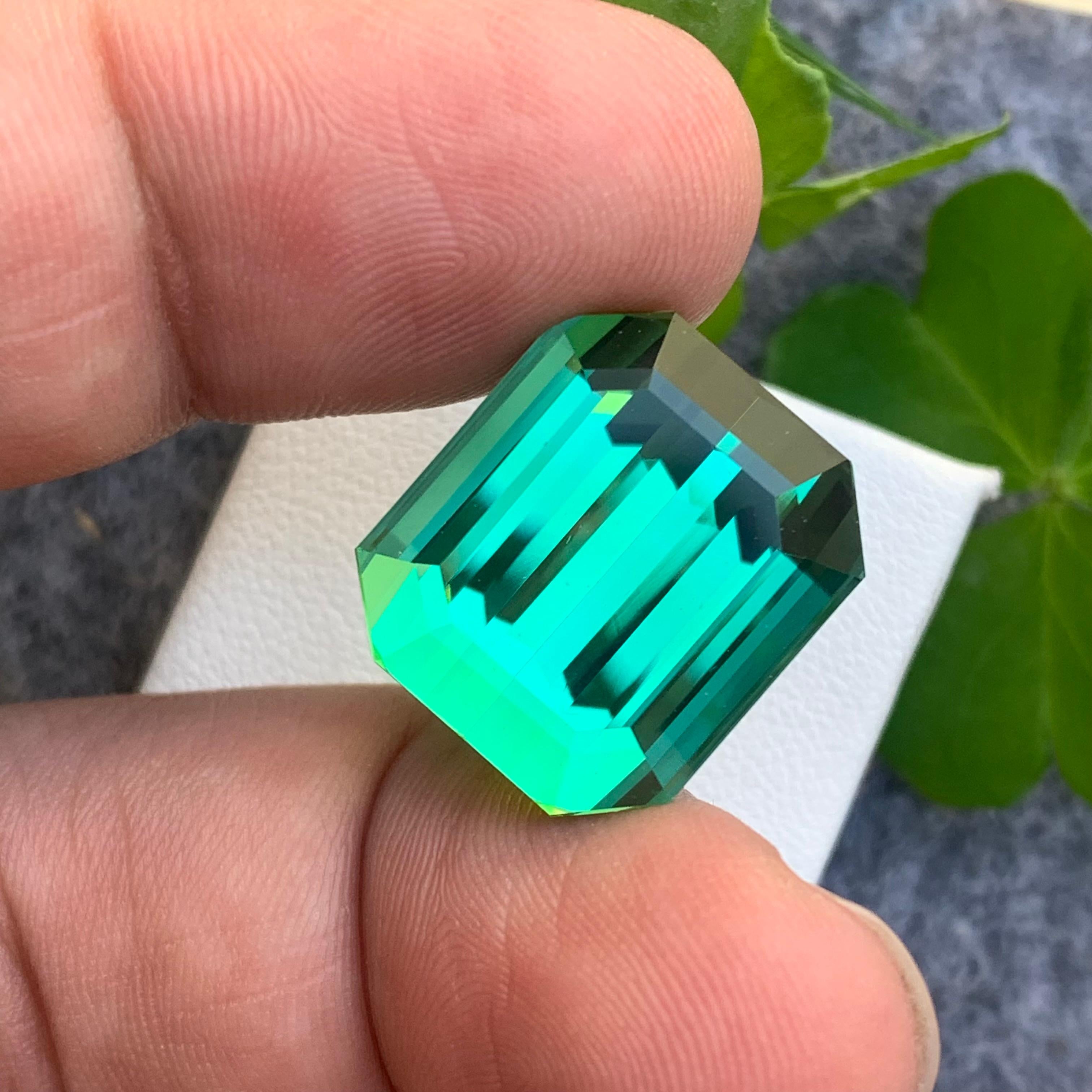 30.0 Carat Beautiful Quality Natural Lagoonish Green Tourmaline from Afghanistan For Sale 3