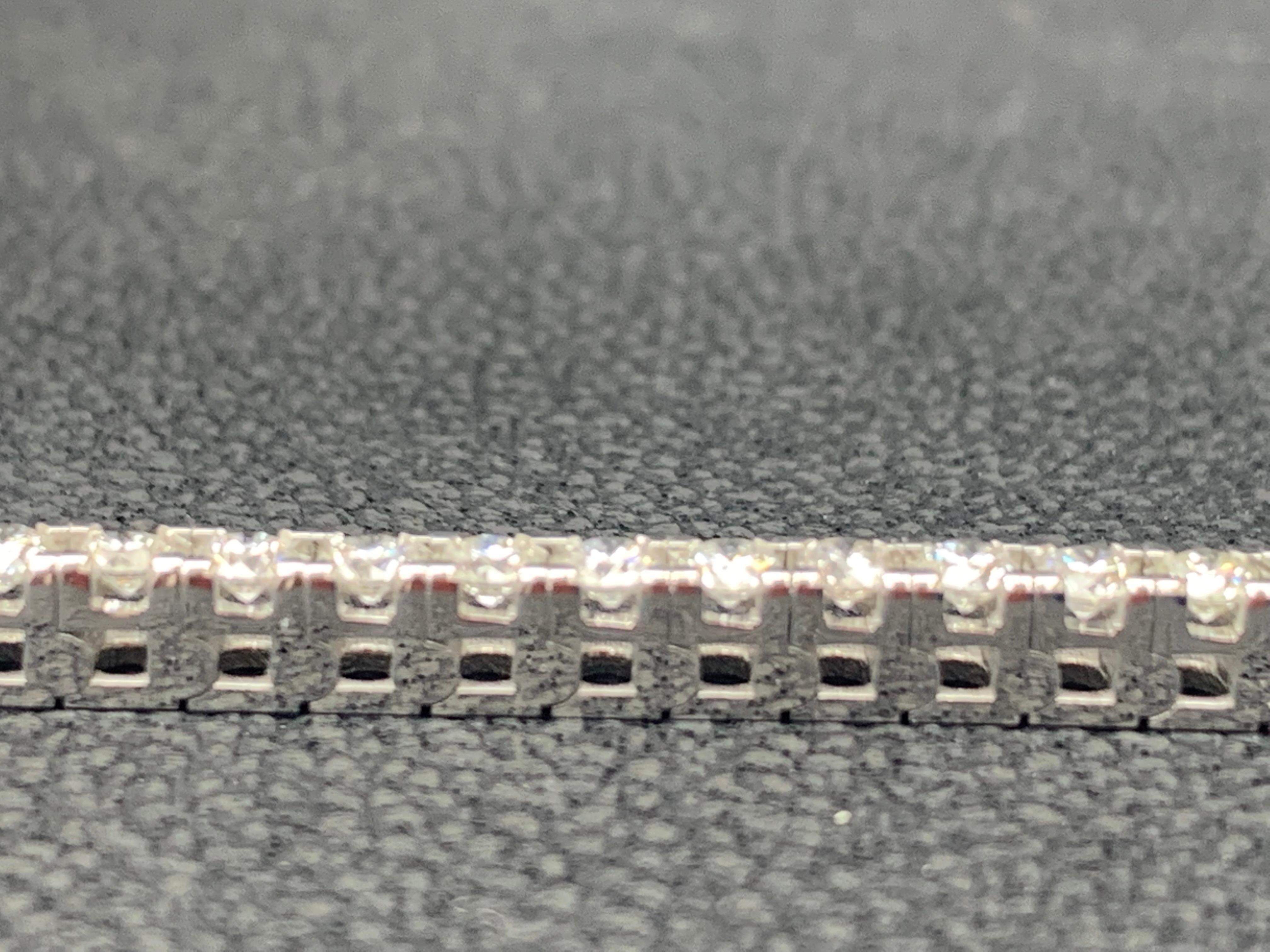 3,00 Karat Brillantschliff Rundes Diamant-Tennisarmband aus 14K Weißgold im Angebot 5