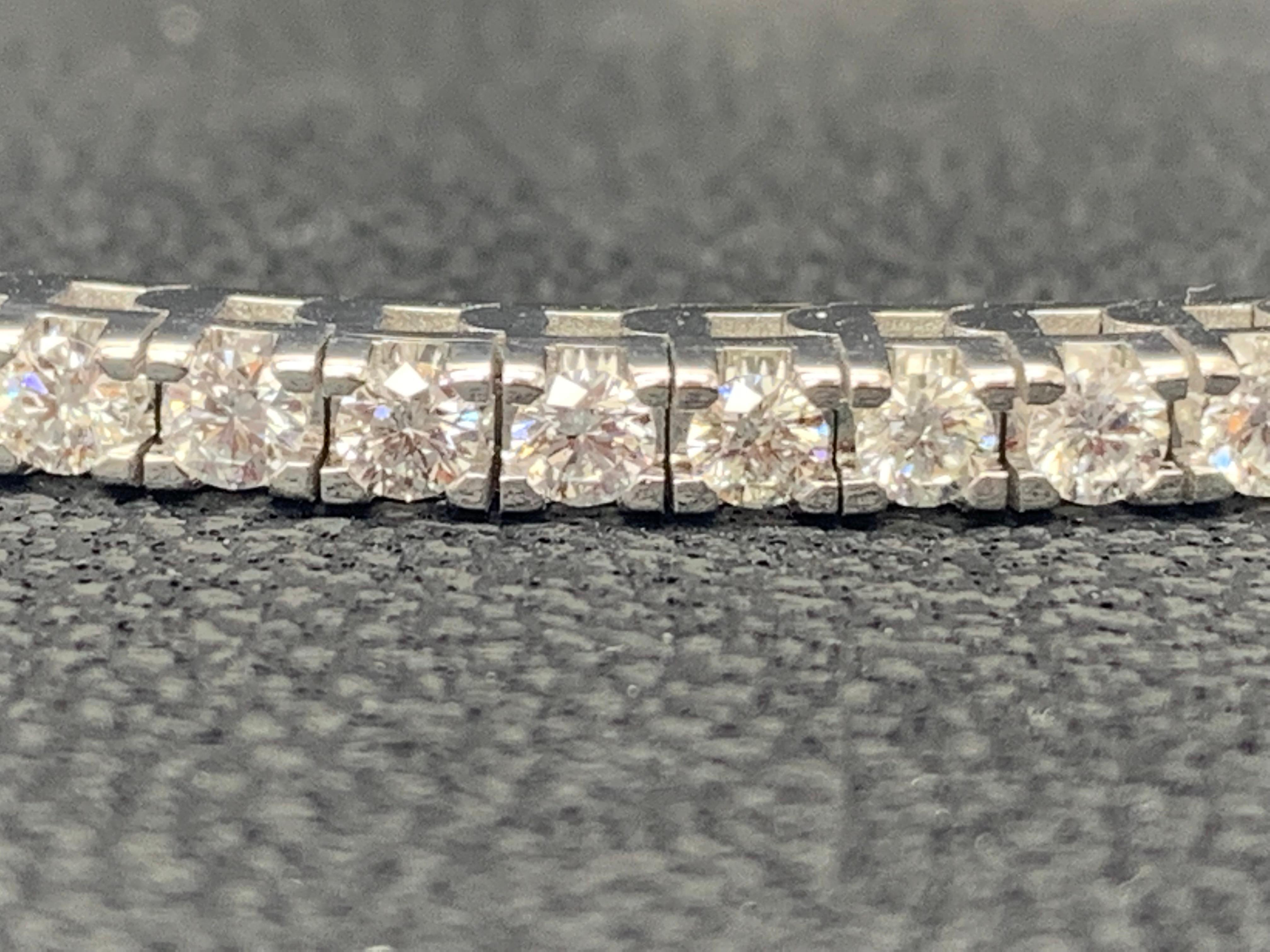 Bracelet tennis en or blanc 14 carats avec diamants ronds taille brillant de 3,00 carats en vente 12