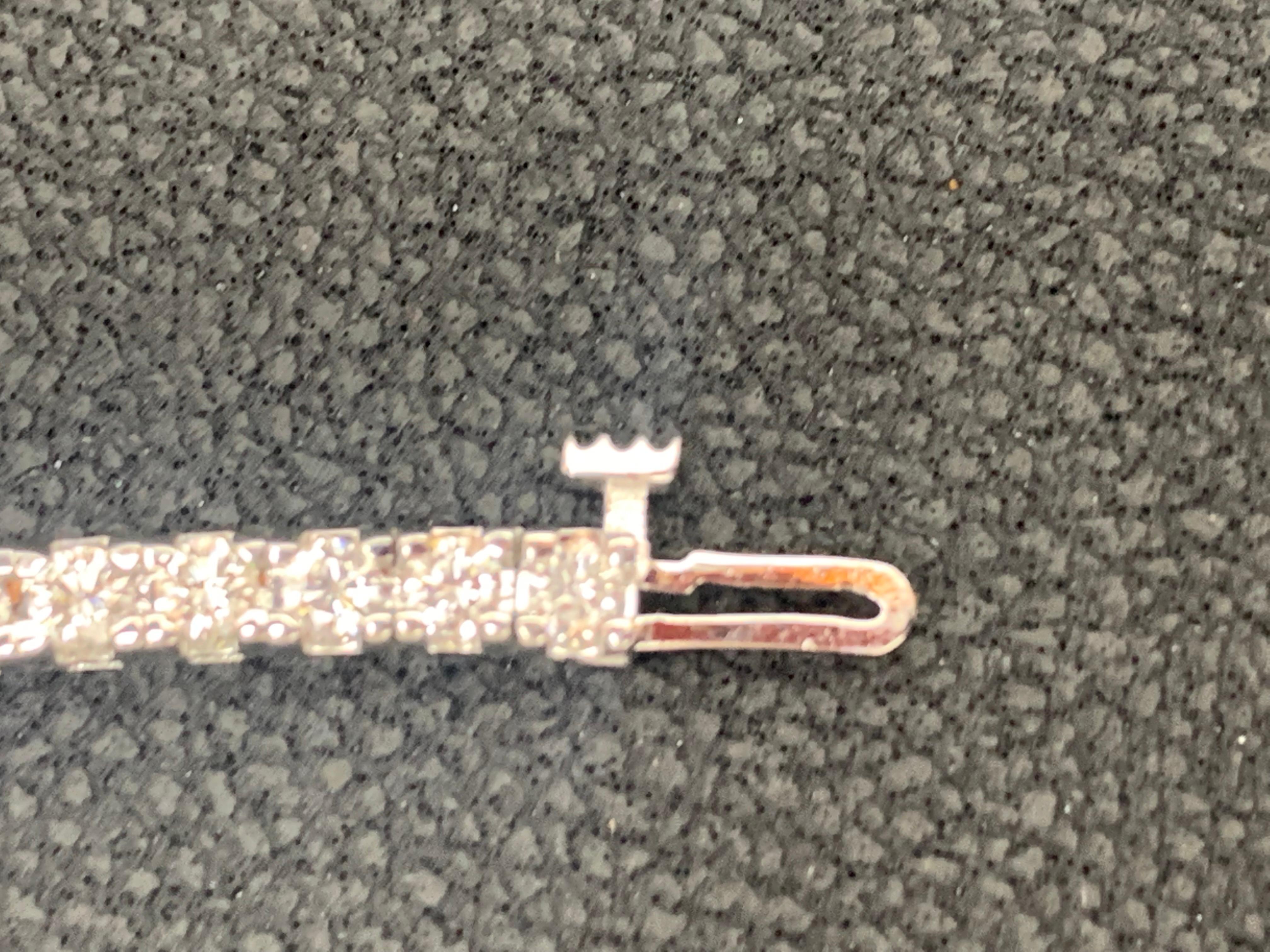 Bracciale tennis con diamanti tondi taglio brillante da 3,00 carati in oro bianco 14K in vendita 3