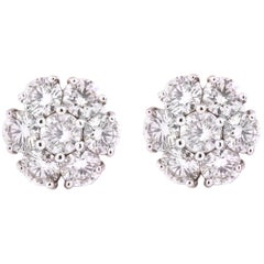 Dazzling 3.00 Carat Diamond Earrings in 14K Solid White Gold