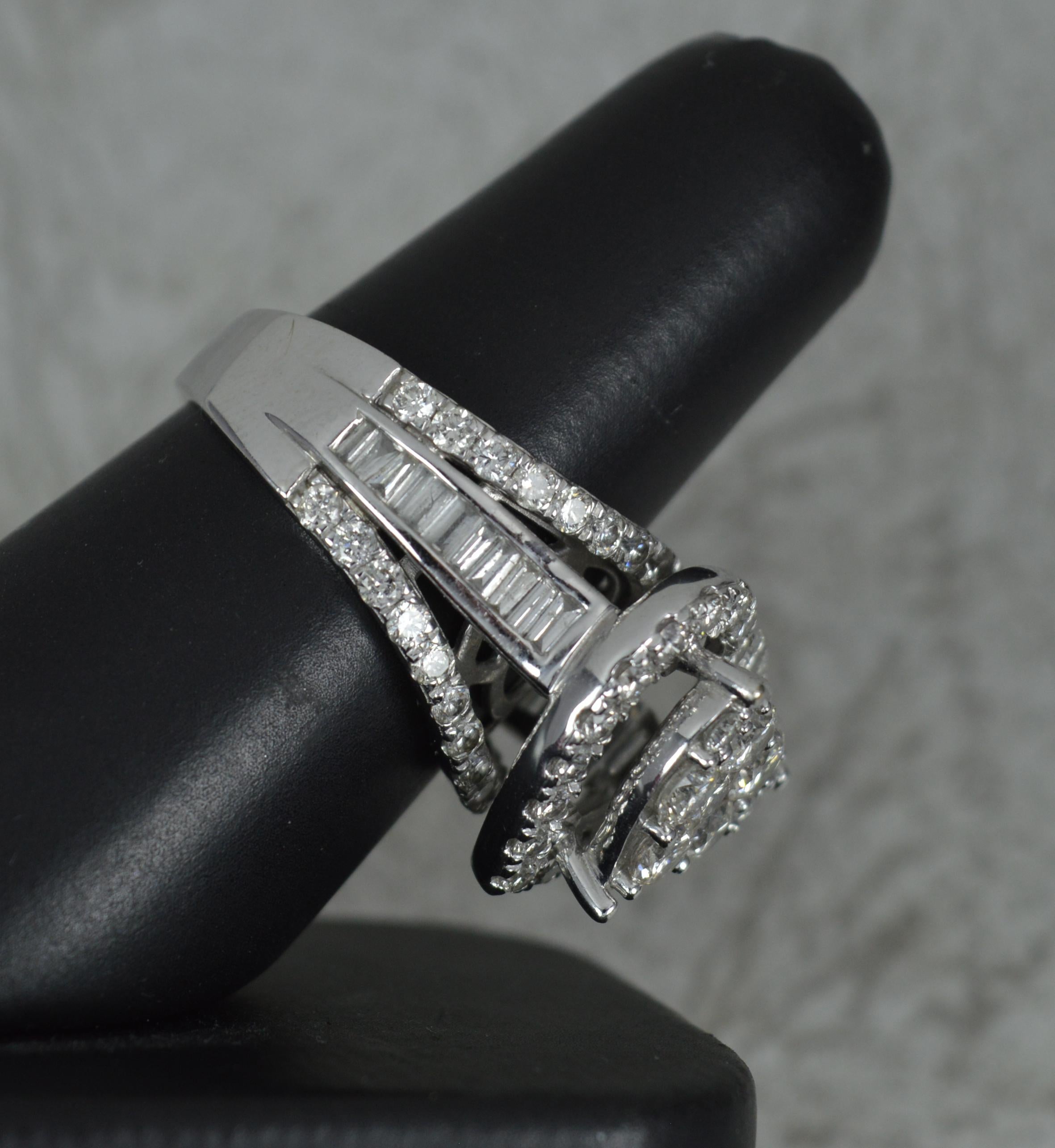 3.00 Carat Diamond and 9ct White Gold Heart Cluster Ring For Sale 5