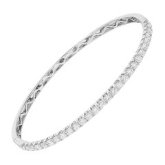 Bracciale Bangle con diamanti da 3,00 carati in oro bianco 18K