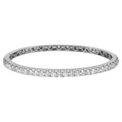 3.00 Carat Diamond Bangle Bracelet 18K White Gold