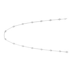 Collar de diamantes de 3,00 quilates G SI 14 quilates de oro blanco 14 piedras