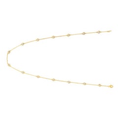 Collier au mètre en or jaune 14 carats avec 14 pierres et diamants de 3,00 carats G SI