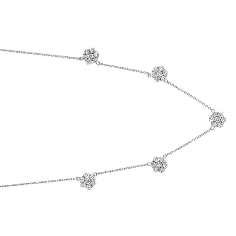 diamond flower cluster necklace