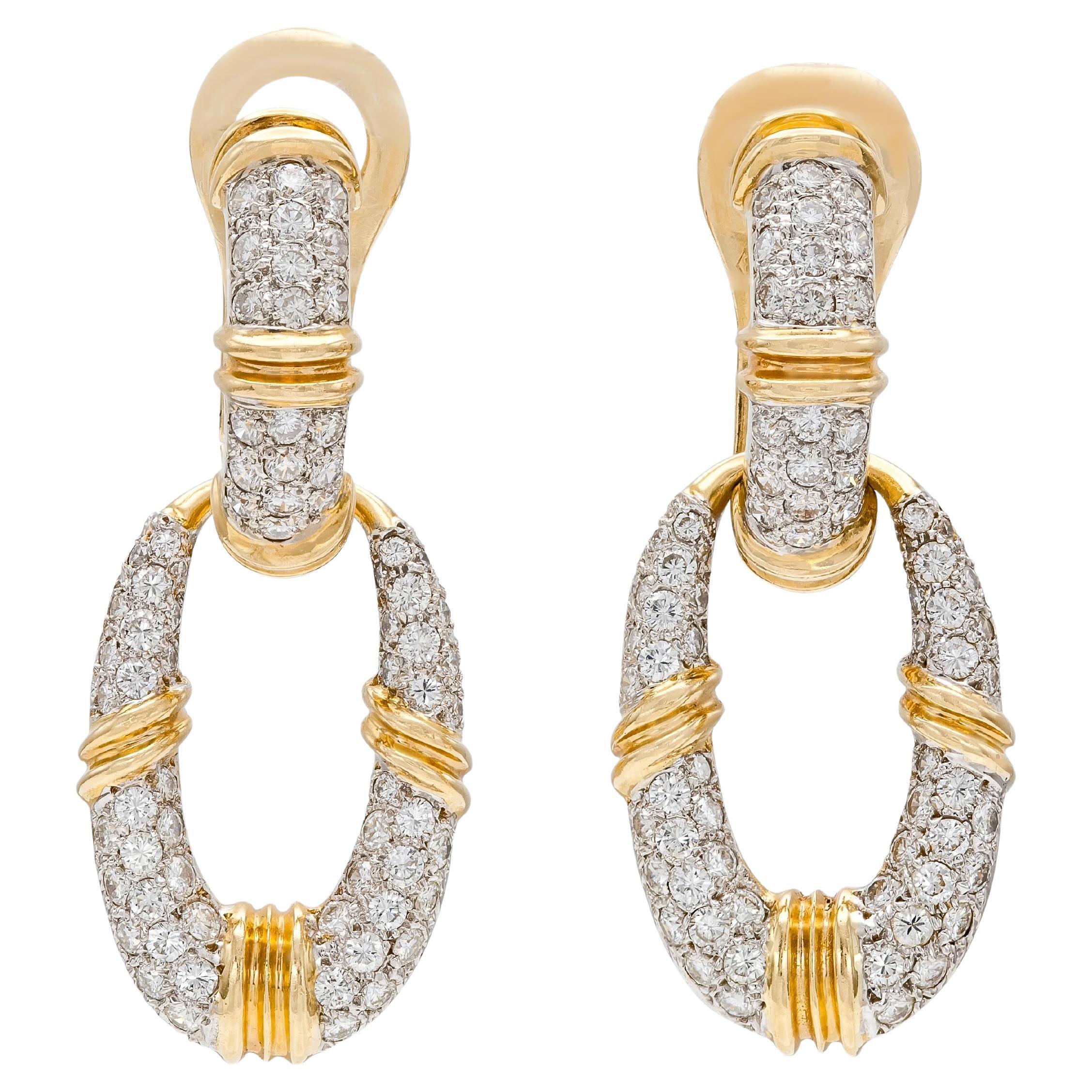 Orecchini con diamante da 3,00 carati staccabili con battente