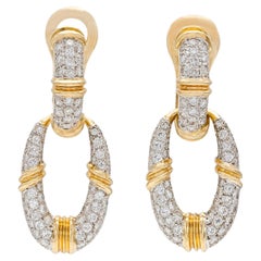 Orecchini con diamante da 3,00 carati staccabili con battente