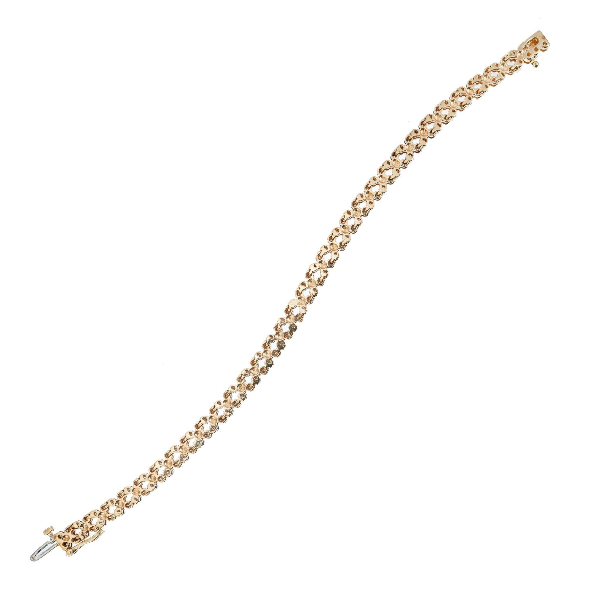 Bracelet à maillons articulés en or avec diamants de 3,00 carats Bon état - En vente à Stamford, CT