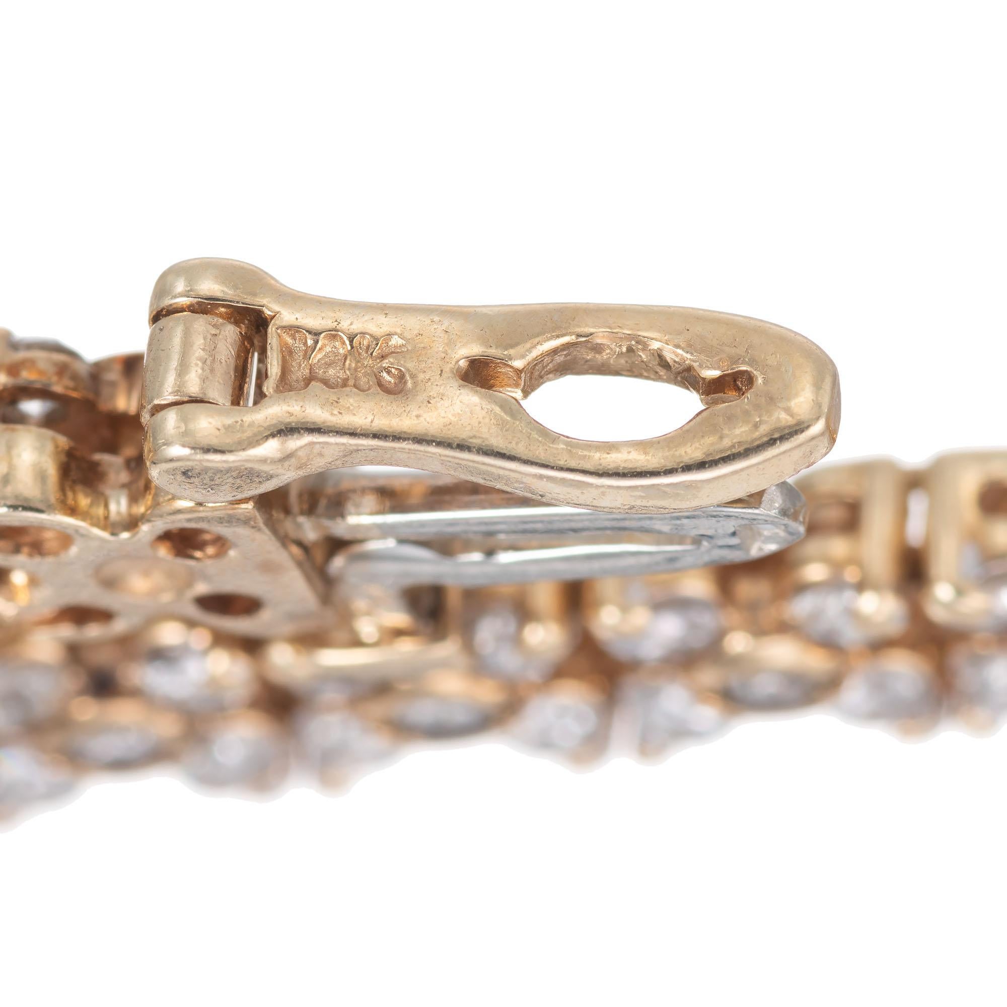 Women's 3.00 Carat Diamond Gold Hinged Link Bracelet For Sale