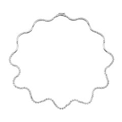 3.00 Carat Diamond Gold Swirl Link Necklace