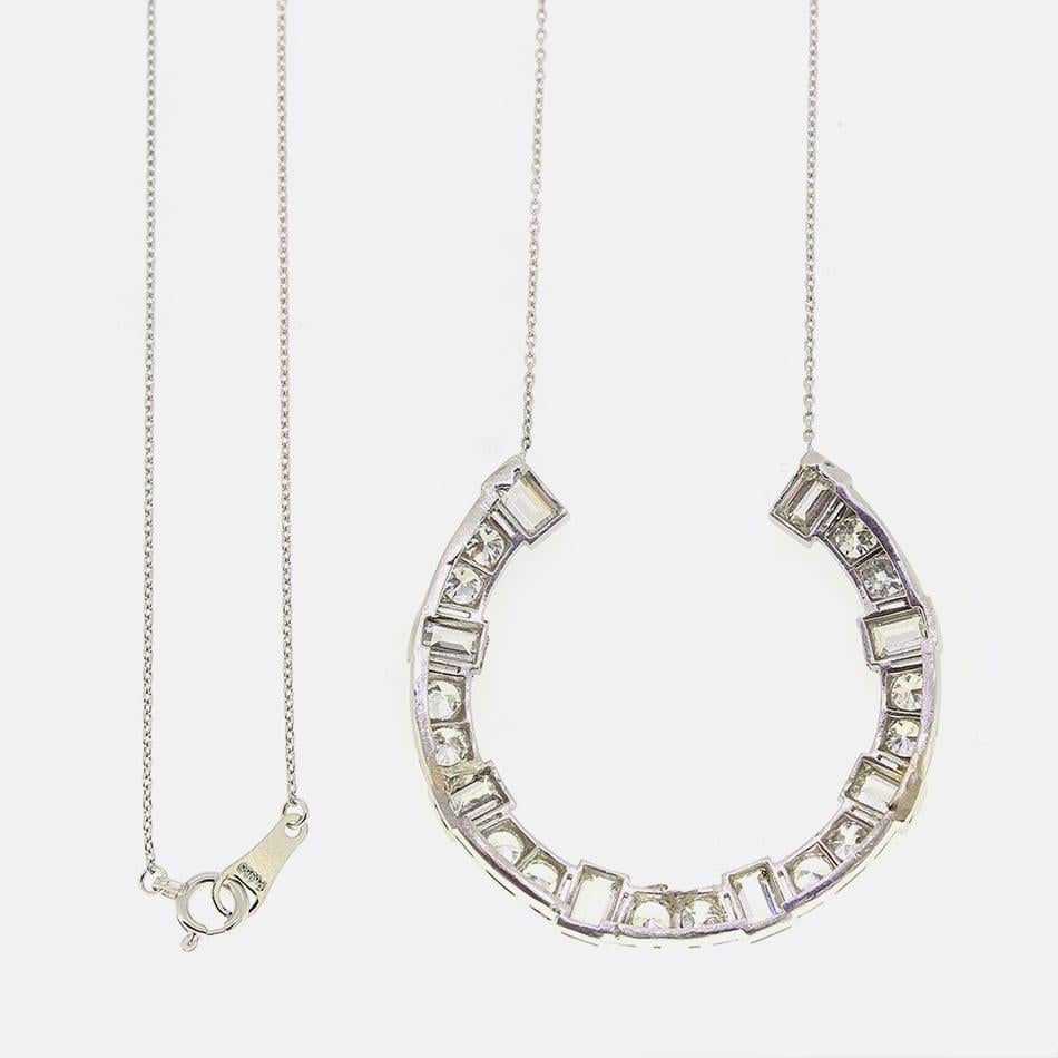 Collana a ferro di cavallo con diamante da 3,00 carati In condizioni buone in vendita a London, GB