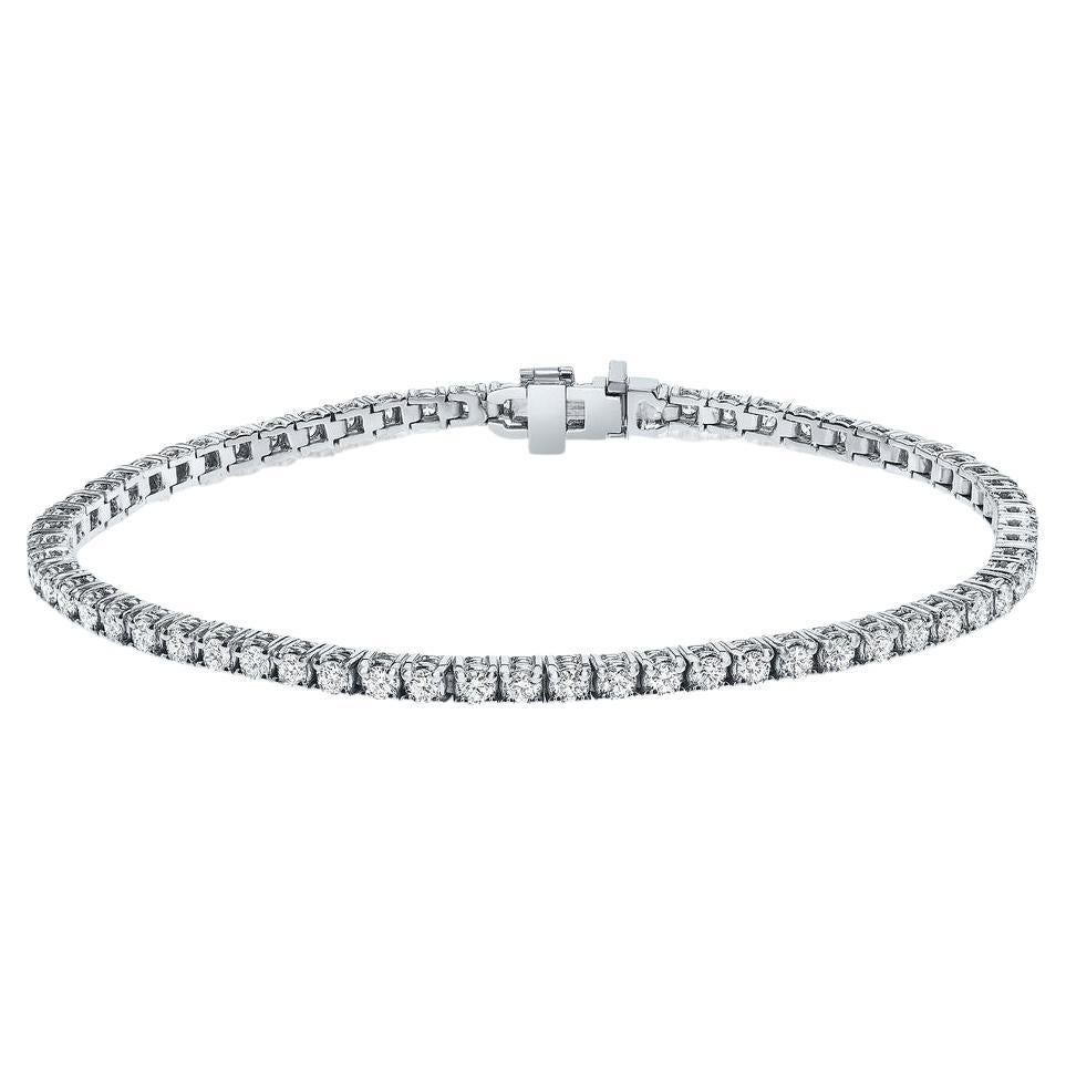 Shlomit Rogel Bracelet tennis Milano en or blanc 14 carats avec diamants de 3,00 carats