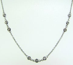 3,00 Karat Diamant-Halskette G SI 14 Karat Weißgold 30 Steine