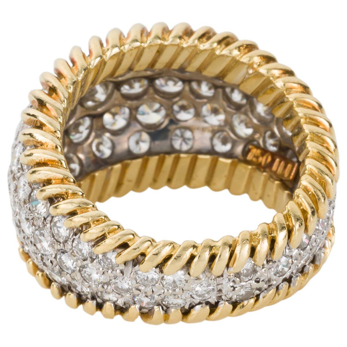 Round Cut 3.00 Carat Diamond Pave Set & 18 Karat Yellow Gold Ring - Ring Size 5.5