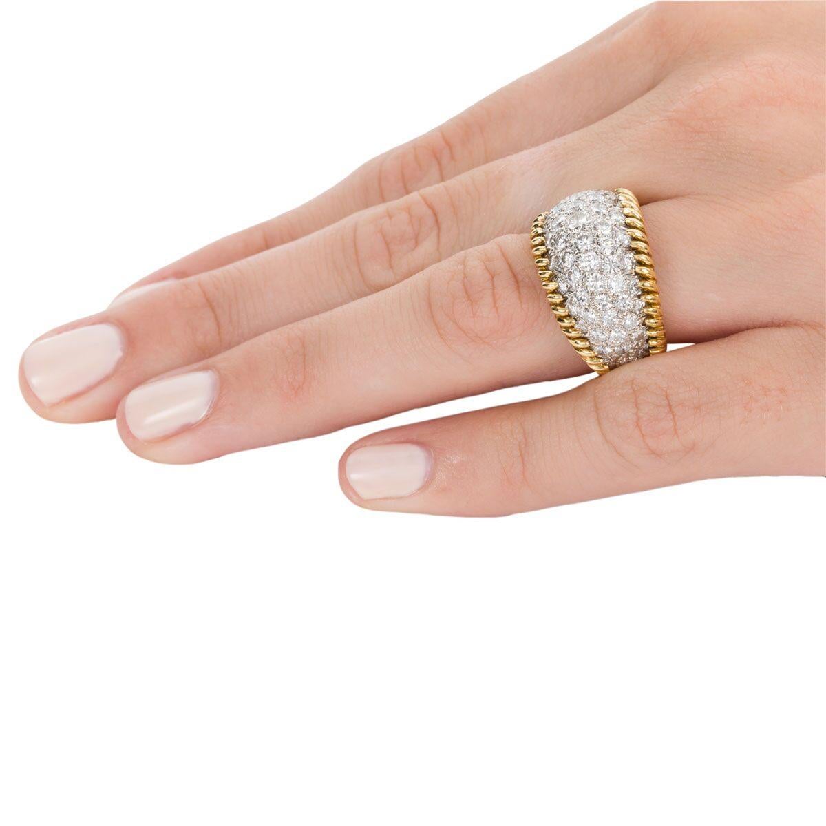 3.00 Carat Diamond Pave Set & 18 Karat Yellow Gold Ring - Ring Size 5.5 4