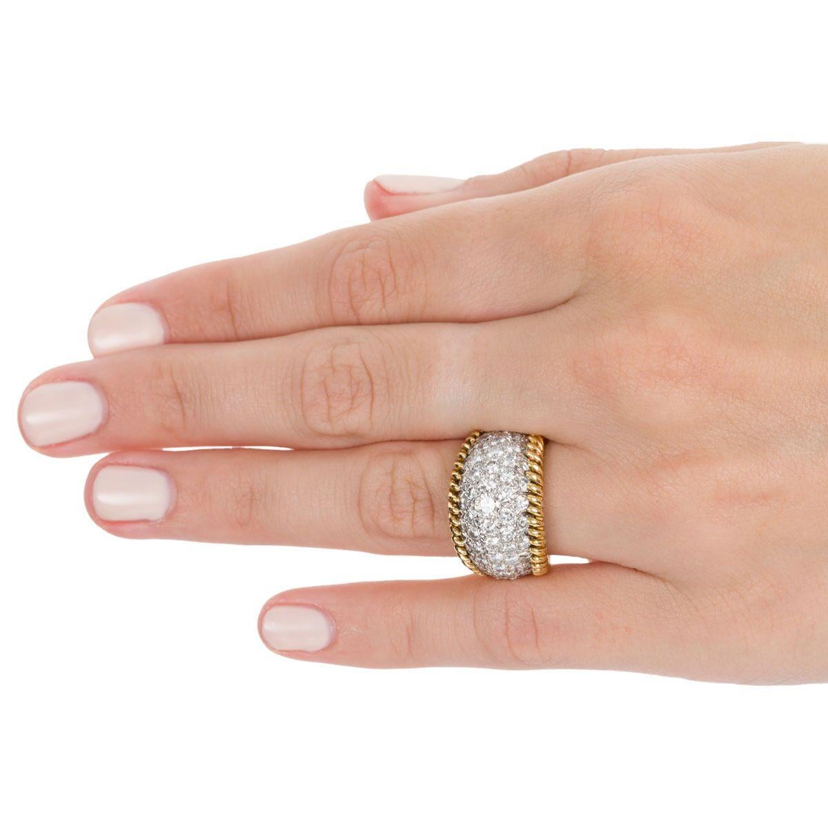 3.00 Carat Diamond Pave Set & 18 Karat Yellow Gold Ring - Ring Size 5.5 5