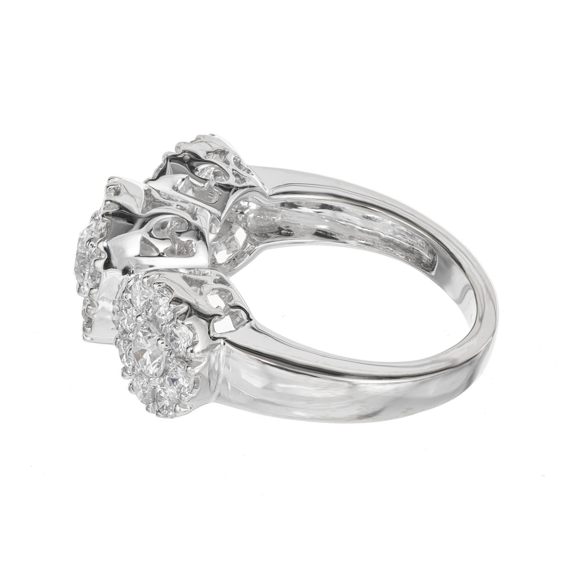 3 carat cluster diamond ring