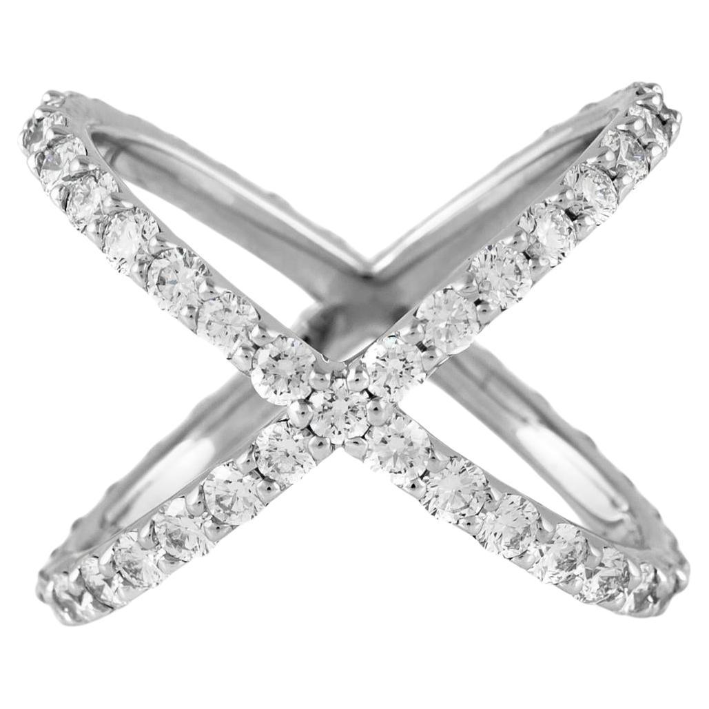 3.00 Carat Diamond X Ring For Sale
