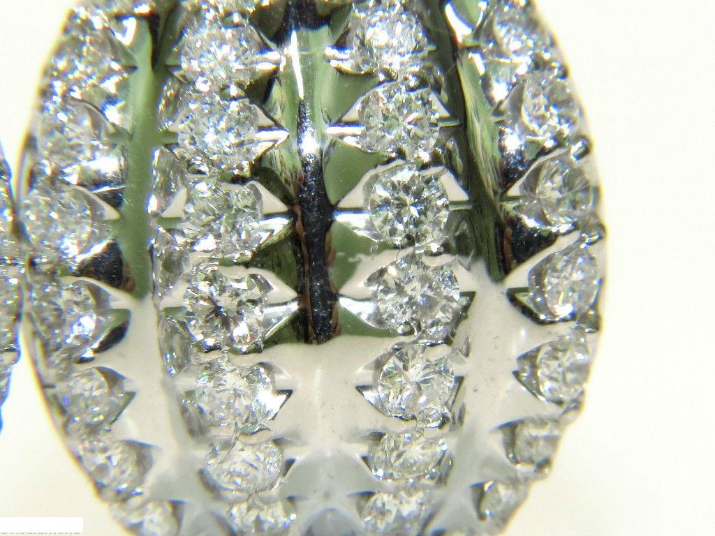 Round Cut 3.00 Carat Diamonds Deco Huggie Earrings G/VS 14 Karat For Sale