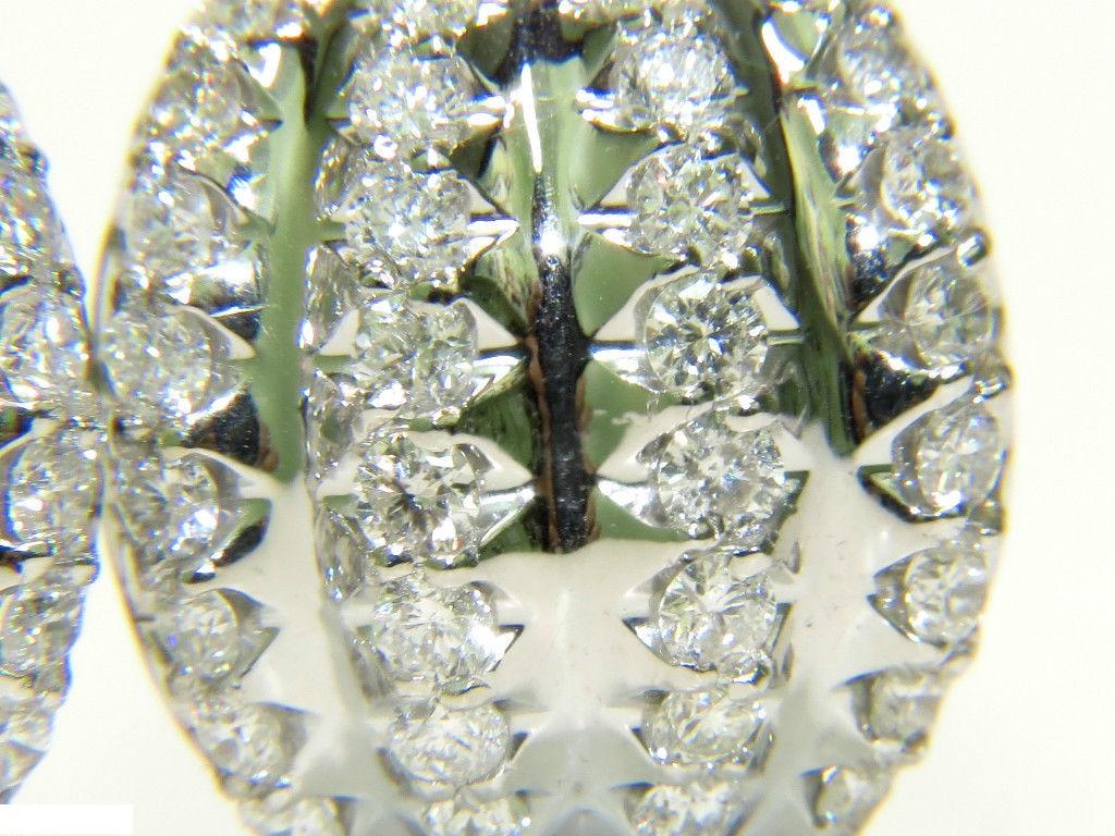 3.00 Carat Diamonds Deco Huggie Earrings G/VS 14 Karat For Sale 3