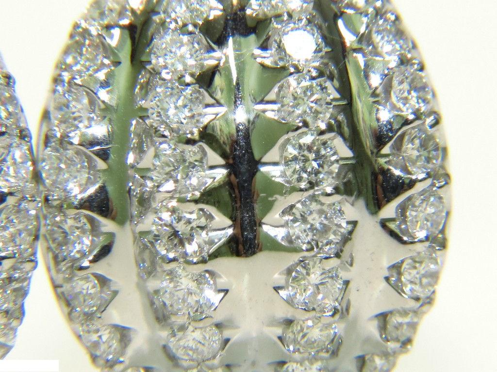 3.00 Carat Diamonds Deco Huggie Earrings G/VS 14 Karat For Sale 4