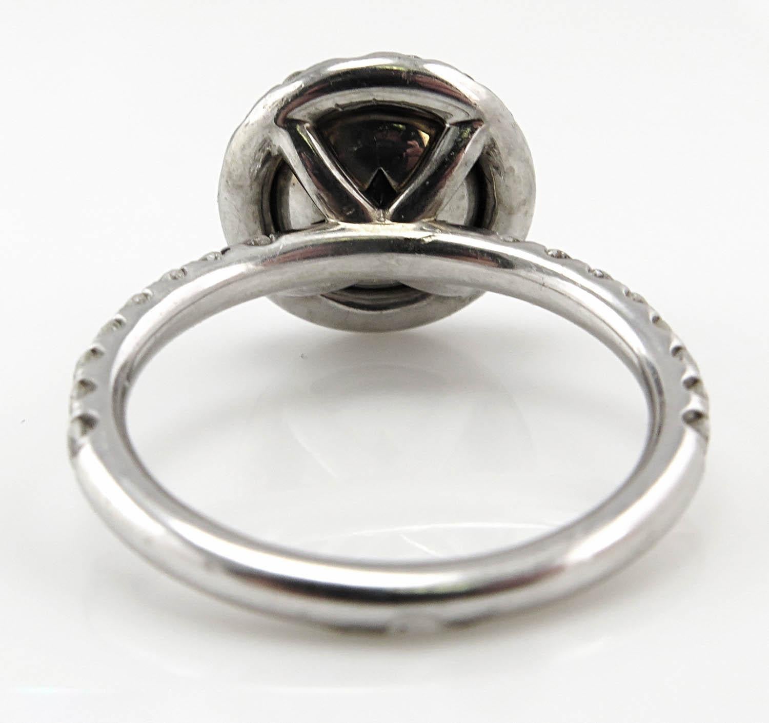 Bague de fiançailles de mariage en or blanc avec diamant rond de 3,00 carats de couleur noire EGL, États-Unis en vente 3