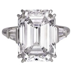 GIA Certified 3 Carat VVS2 Clarity Emerald Cut Diamond Engagement Ring