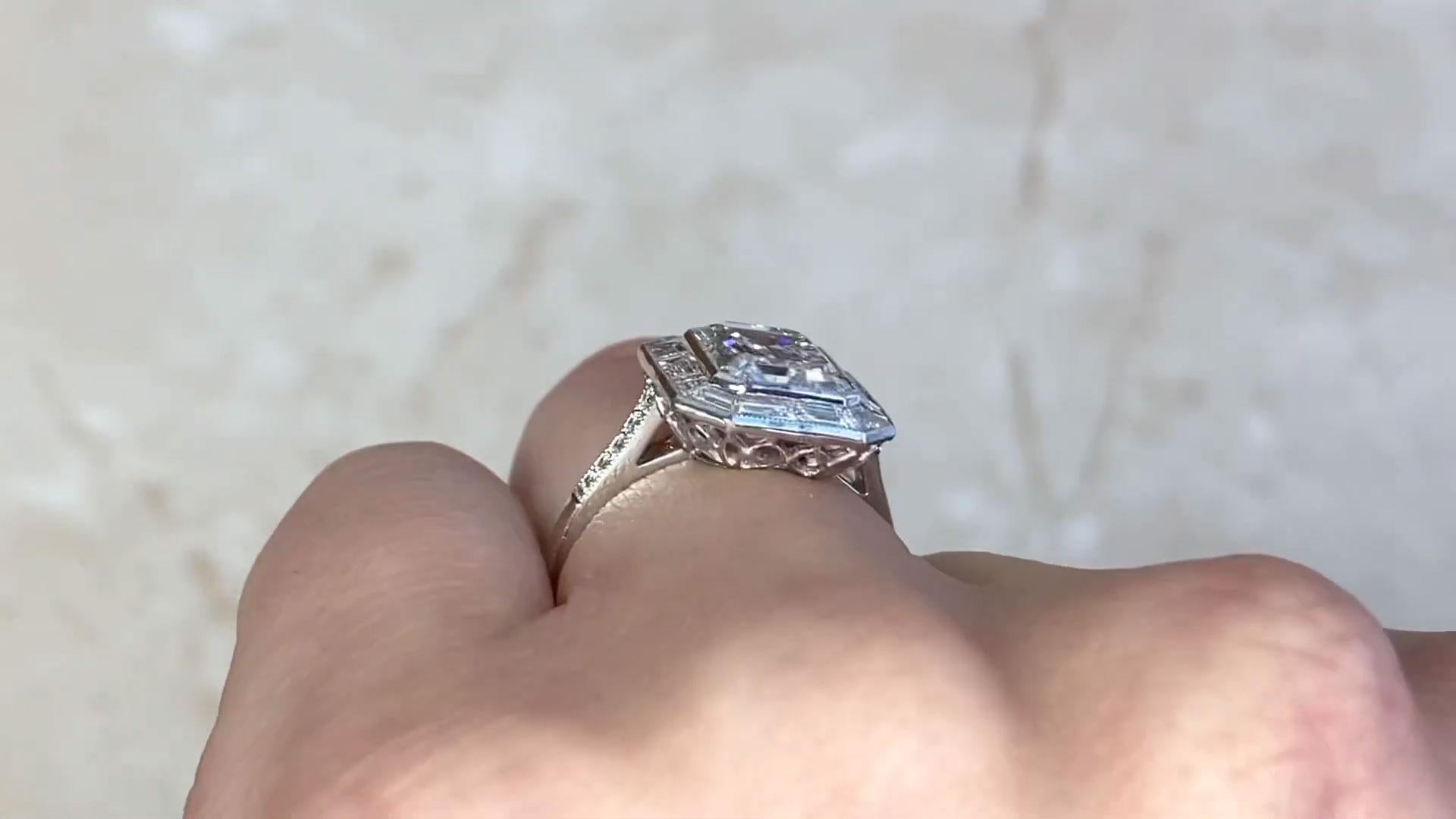 Women's Emerald-Cut Diamond Engagement Ring (GIA Approx. 3.00-Carats), Platinum For Sale