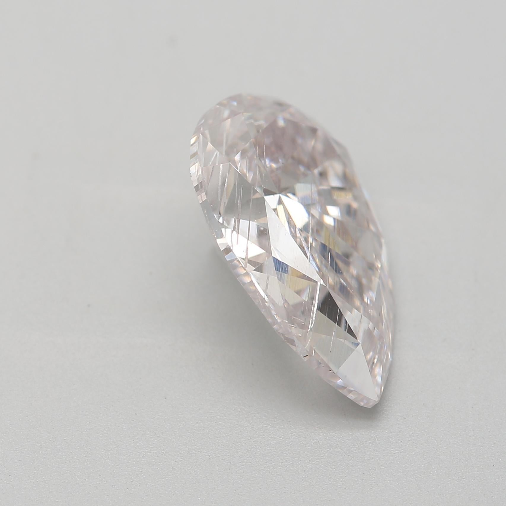 Women's or Men's 3.00 Carat Light Pink Pear cut diamond I1 Clarity GIA Certified For Sale