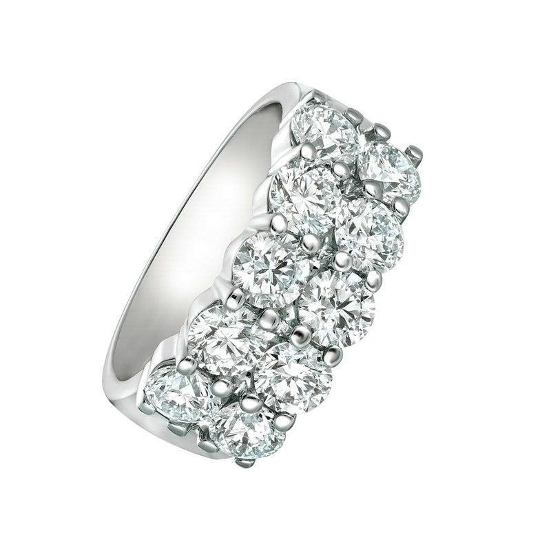 Im Angebot: 3,00 Karat natürlicher Diamant 2 Reihen Ring G SI 14 Karat Weißgold () 2