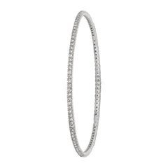 3.00 Carat Natural Diamond Bangle Bracelet G SI 14 Karat White Gold