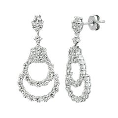 3,00 Karat natürliche Diamant-Tropfen-Ohrringe G SI 14k Weißgold