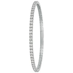 Bracciale tennis flessibile con diamanti naturali da 3,00 carati G SI Oro bianco 14 carati