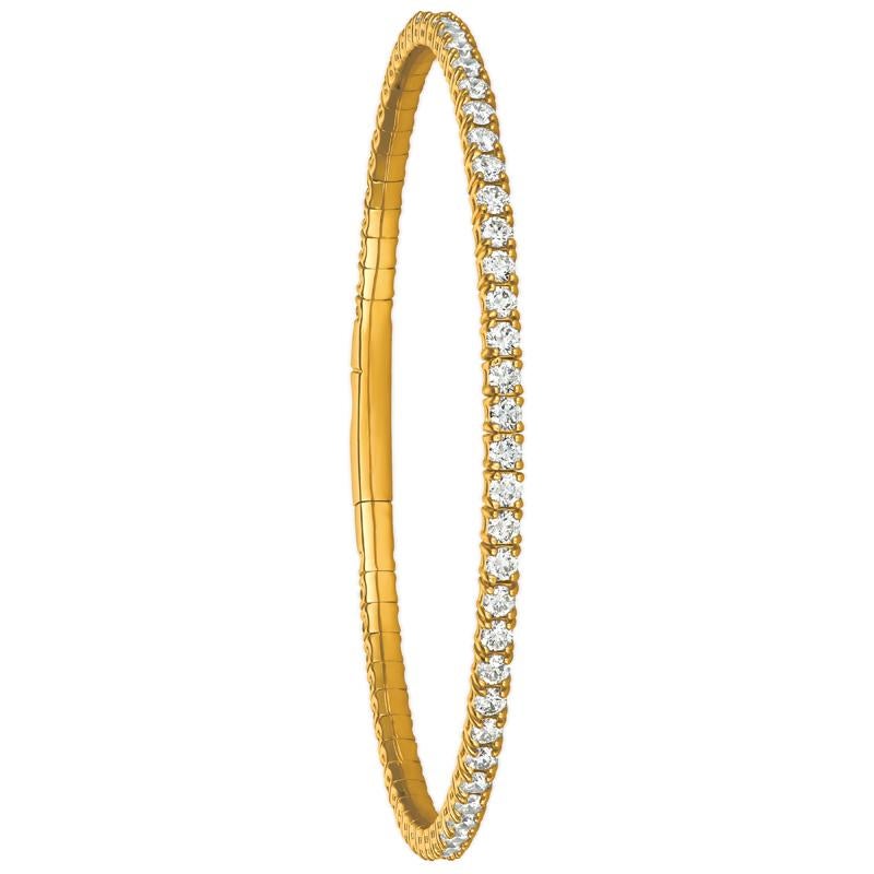 3,00 quilates de diamante natural flexible pulsera de tenis G SI 14 quilates de oro amarillo Corte redondo en venta