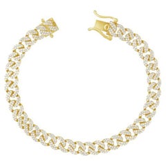 3.00 Carat Natural Diamond Miami Cuban Link Bracelet G SI 14k White Gold