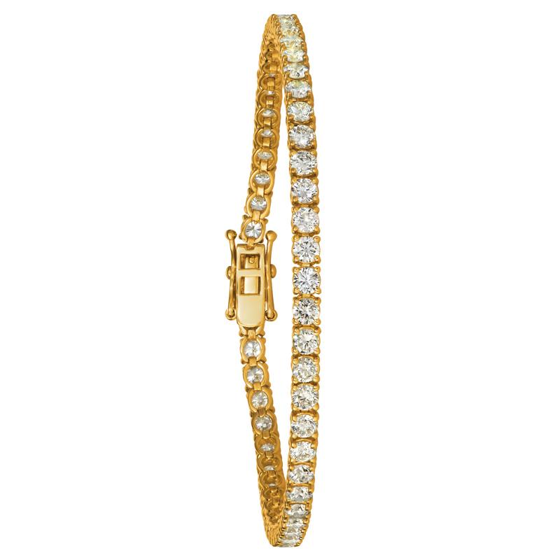 3 carat tennis bracelet yellow gold