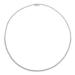 3.00 Carat Natural Diamond Tennis Necklace G-H SI 14K White Gold