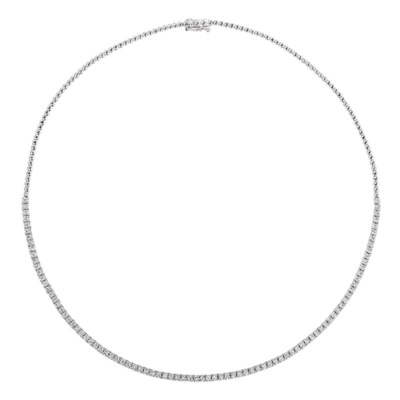 3,00 Karat natürlicher Diamant-Tennis-Halskette G-H SI 14K Weißgold (Zeitgenössisch) im Angebot