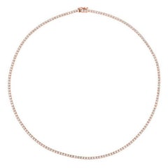 3,00 Karat natürlicher Diamant Tennis Halskette G SI 14k Roségold