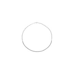 3.00 Carat Natural Diamond Tennis Paper Clip Necklace 14K White Gold