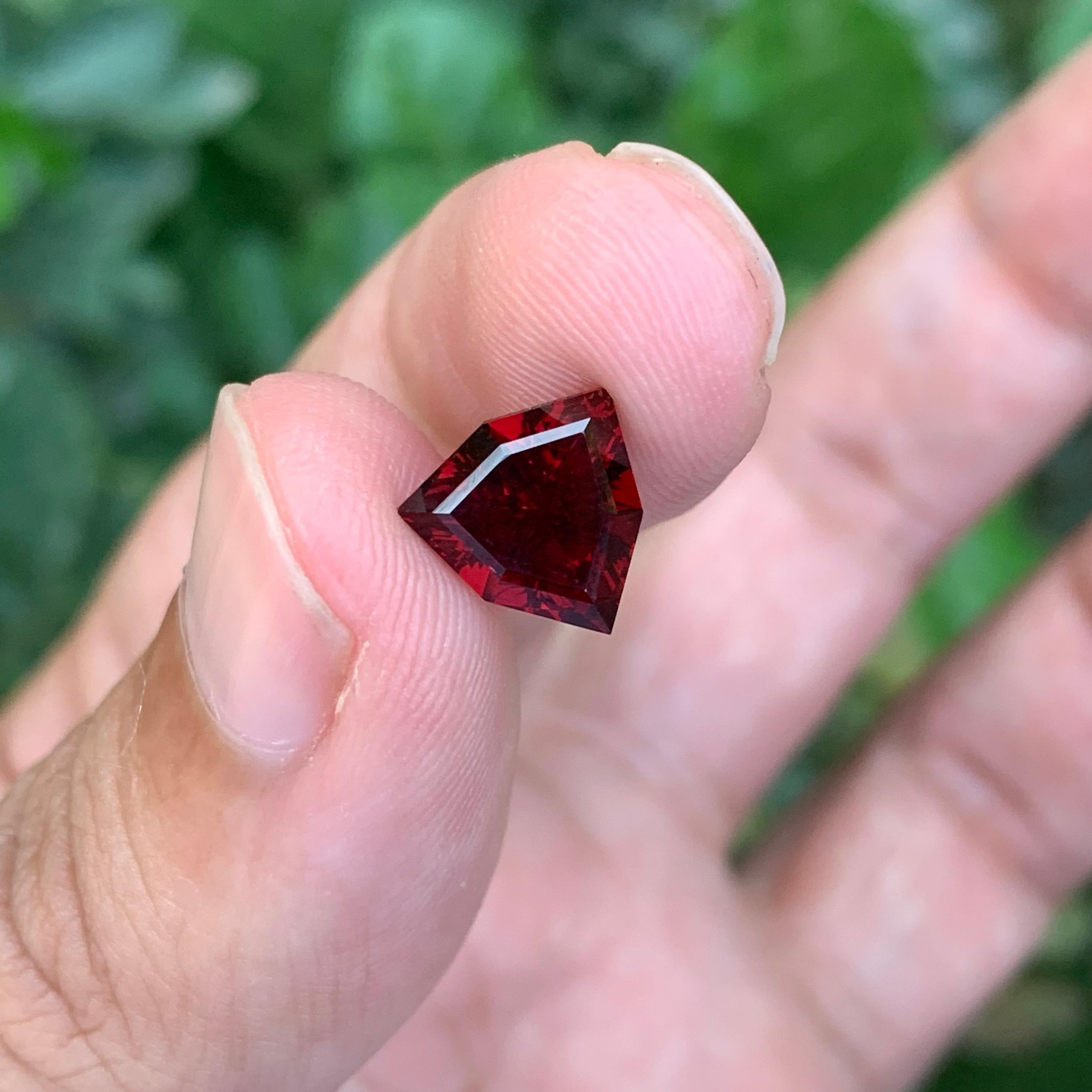 3,00 Karat Natürlicher Facettierter Rhodolith Granat Schildschliff Edelstein im Angebot 5