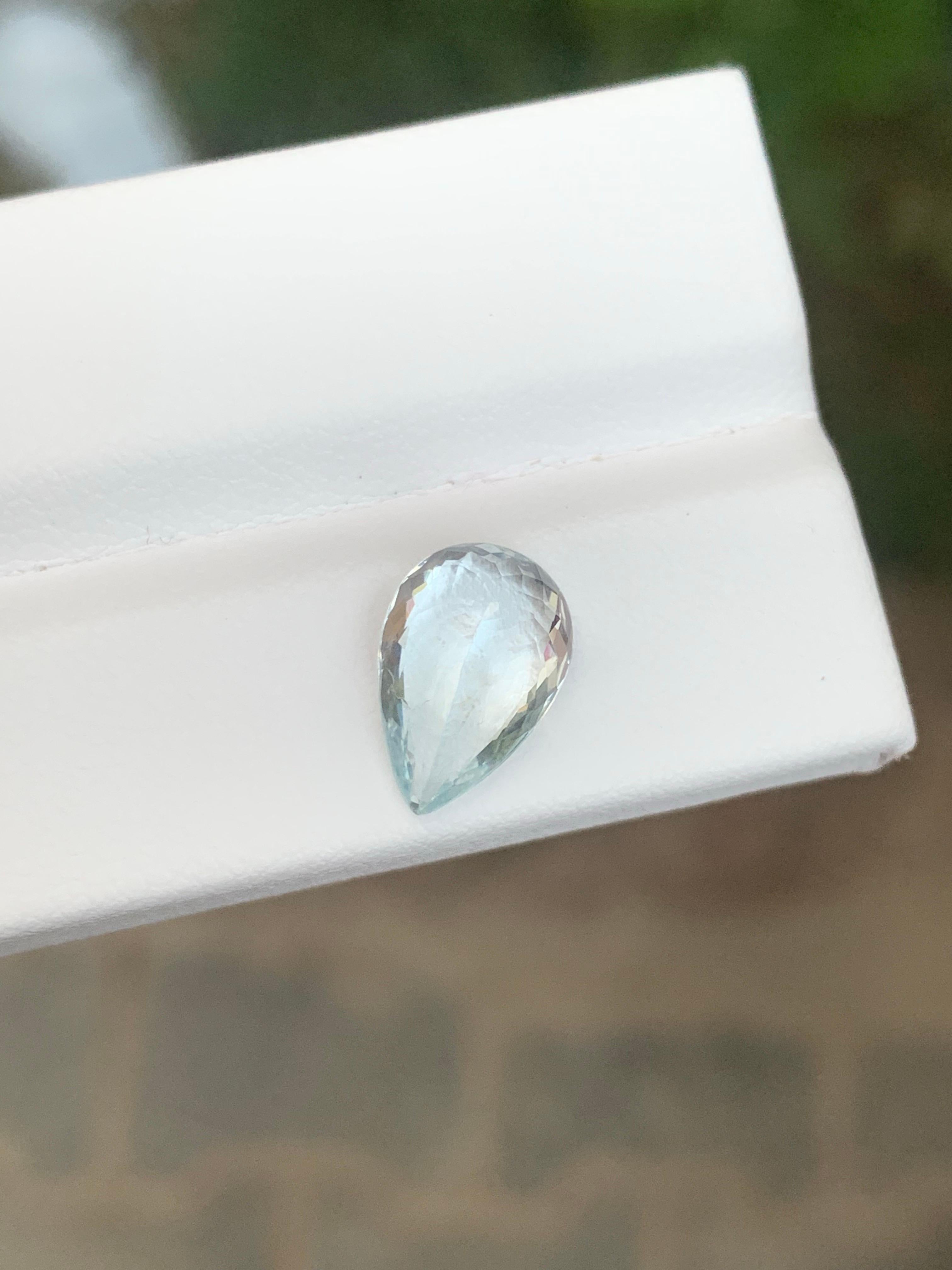 3,00 Karat Natürlicher loser Aquamarin Birnenform Edelstein aus Nigeria im Angebot 4