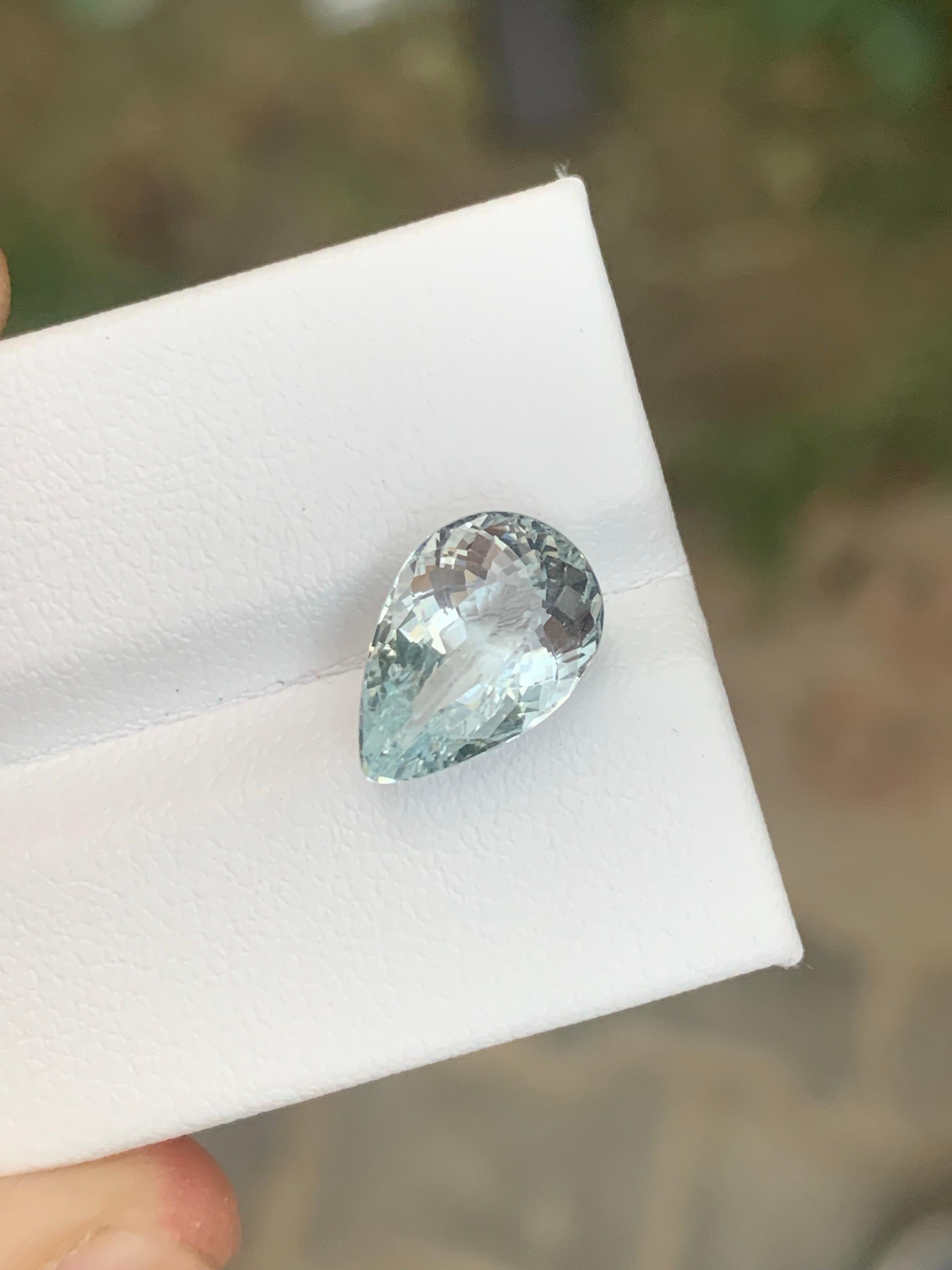 3,00 Karat Natürlicher loser Aquamarin Birnenform Edelstein aus Nigeria für Damen oder Herren im Angebot