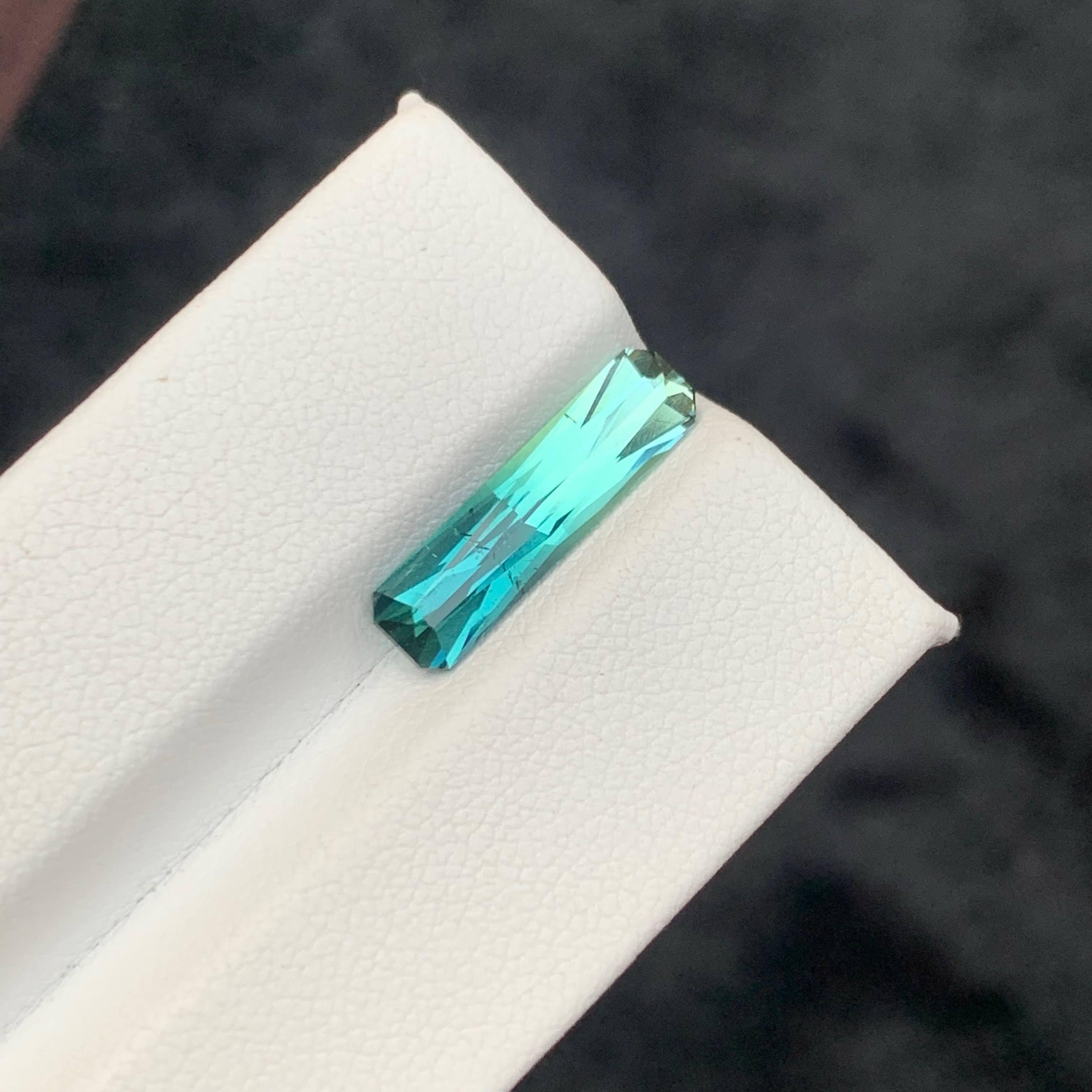 3.00 Carat Natural Loose Bi Color Tourmaline Fancy Emerald Cut Afghan Gemstone For Sale 5