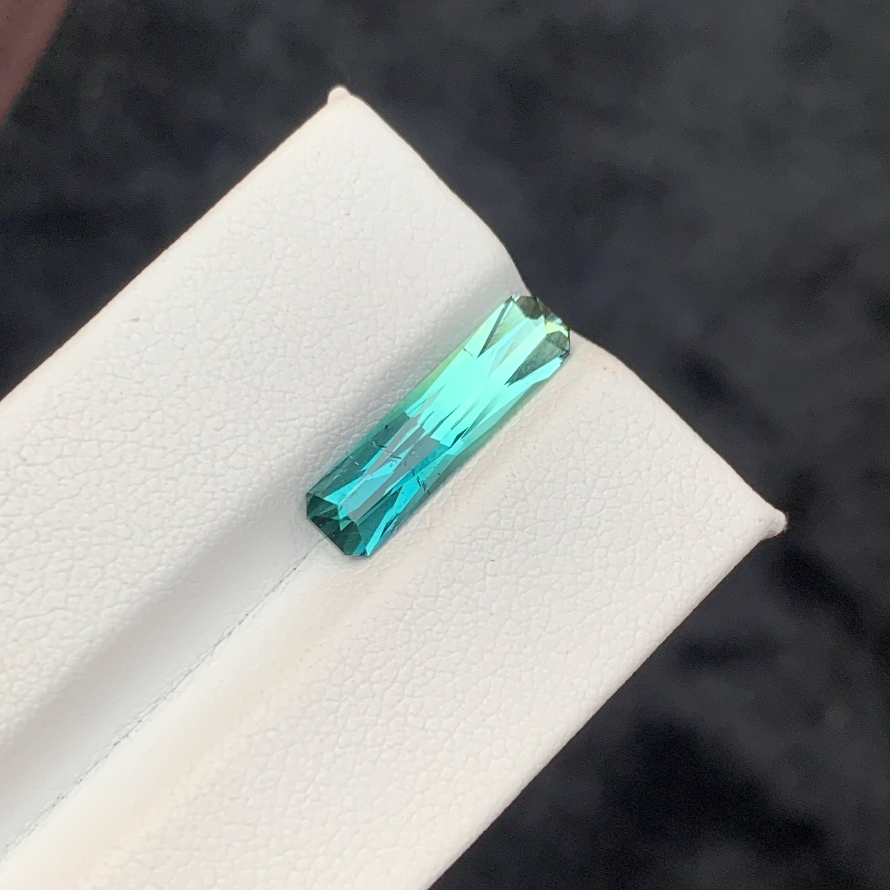 3.00 Carat Natural Loose Bi Color Tourmaline Fancy Emerald Cut Afghan Gemstone For Sale 6