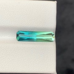 3.00 Carat Natural Loose Bi Color Tourmaline Fancy Emerald Cut Afghan Gemstone