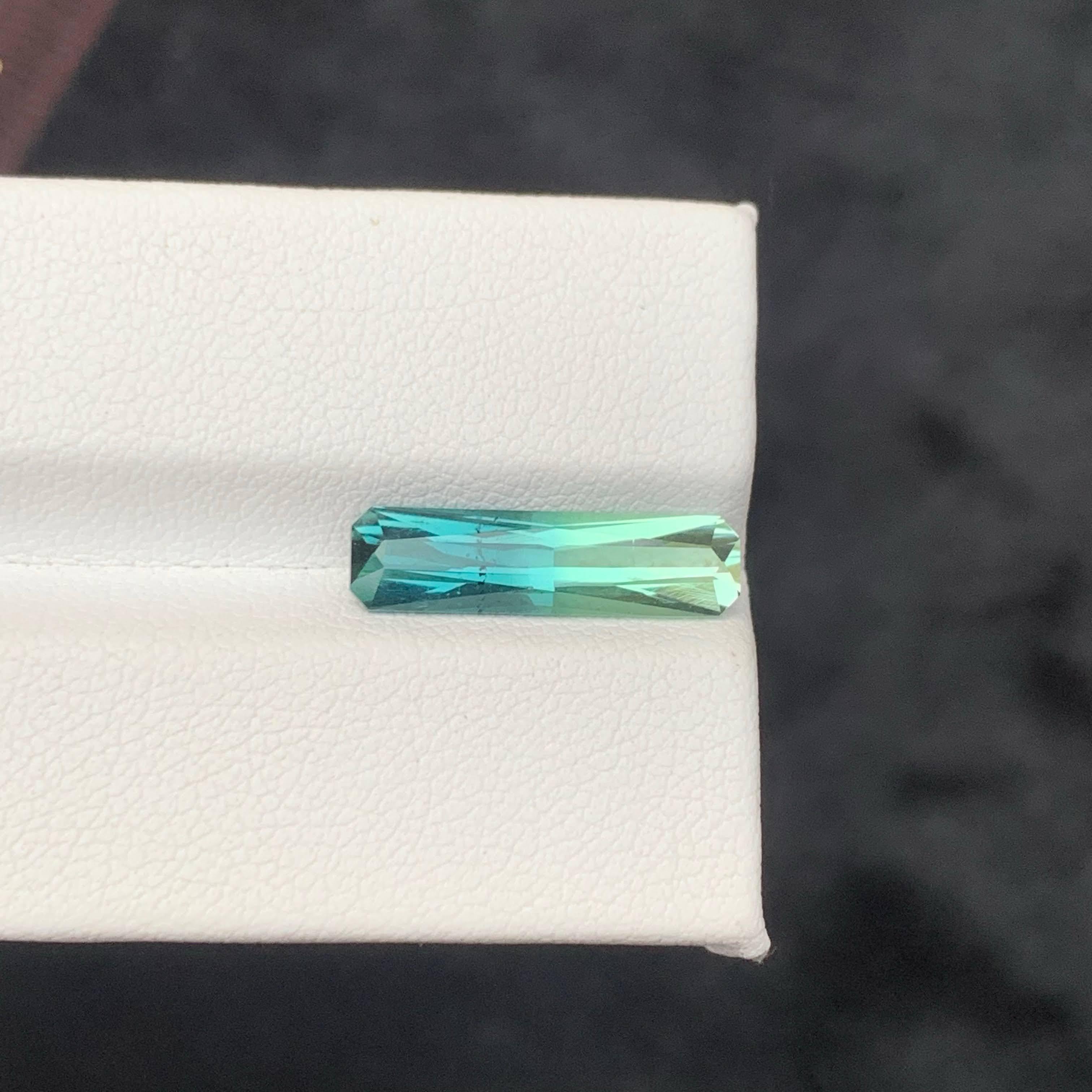 3.00 Carat Natural Loose Bi Color Tourmaline Fancy Emerald Cut Afghan Gemstone In New Condition For Sale In Bangkok, TH